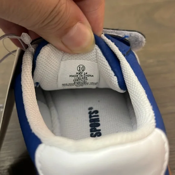 NWT! Blue Kids Shoes with White Accents - Picture 5 of 7